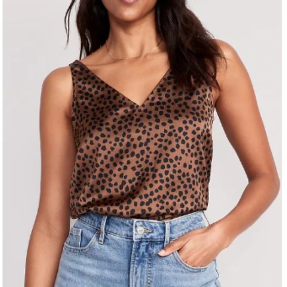 Old Navy Tops - NWT V-Neck Sleeveless Satin Top - Animal Print